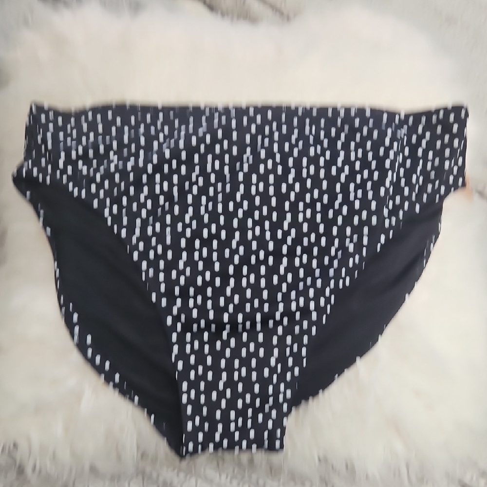 Victoria's Secret Black and White Polka Dot Bikini Bottom